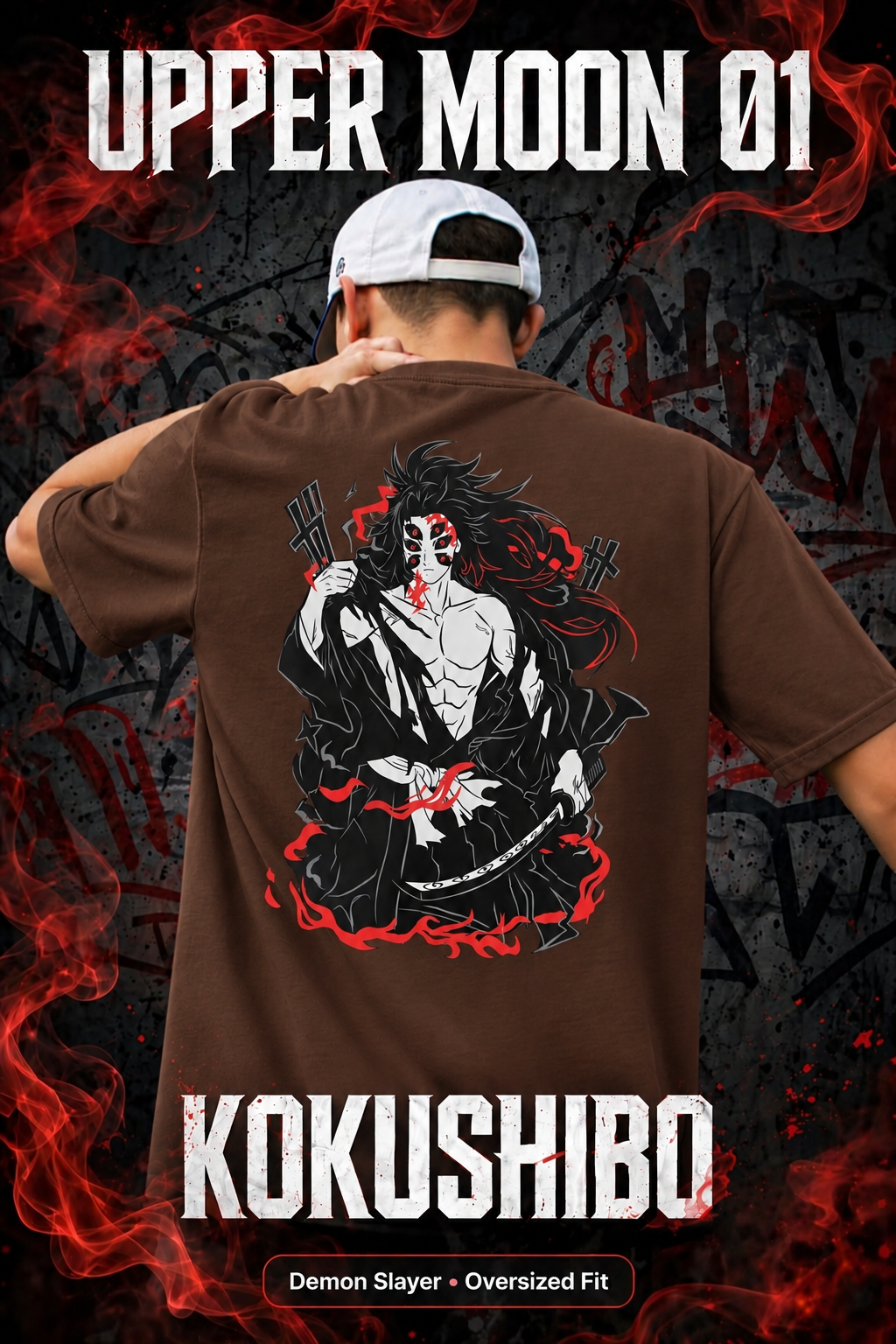 UPPER MOON-01 [KOKUSHIBO] PREMIUM DROP-SHOULDER T-SHIRT